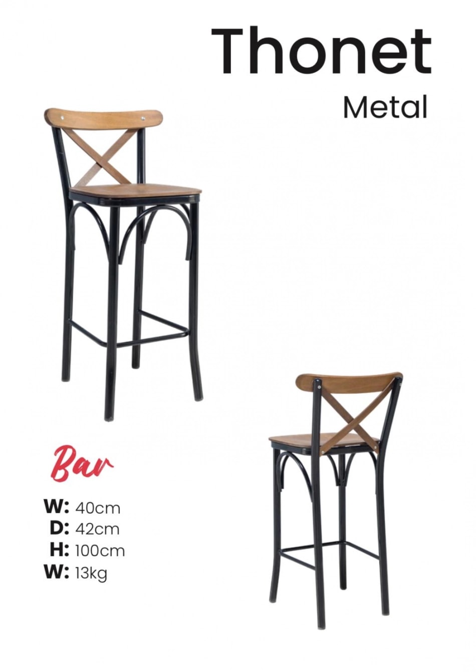 Scaun BAR THONET METAL GR