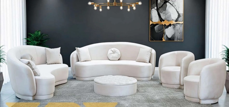 Set Canapea BEAN 3-1-1 + Pouf TPT Fixa