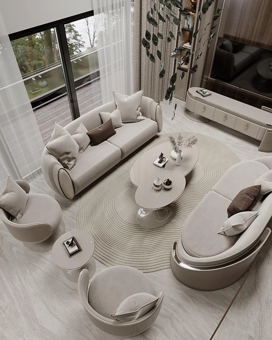 Set Living MODENA MDM 3-3-1-1 + masa cafea